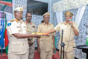 President Deni passed army command baton to General Hashi