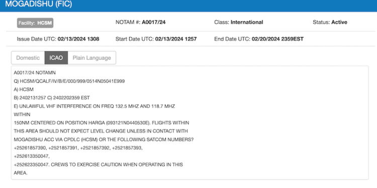 Somaliland Aviation Interference
