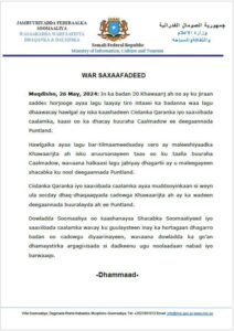 FGS Puntland Somalia Claim Operation in Almadow in Galgala