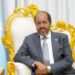 Hassan Sheikh after meeting Aran Jaan from Puntland in Mogadishu Somalia