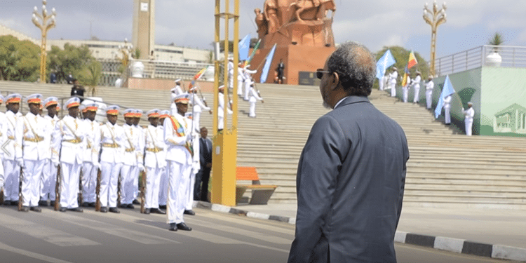 Somali President Hassan Sheikh Inspects Ethiopian Navy