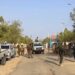 Puntland forces and technicals at the gate of the former PSF compound in Bosaso after the handover