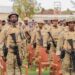 Somali National Army recruits on parade; commanders say the SNA brigade at Teedaan was starved of ammunition