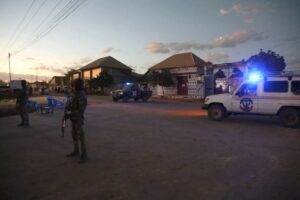 Somali federal soldiers and a police ambulance on a Baidoa street at first light in the Rahanweyn capital, fought over again on 3 September 2026