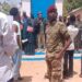 Residents and local officials protesting in Doolow in Gedo region after the strike on General Mahad Abdirahman, one demonstrator holding a placard bearing the Turkish flag