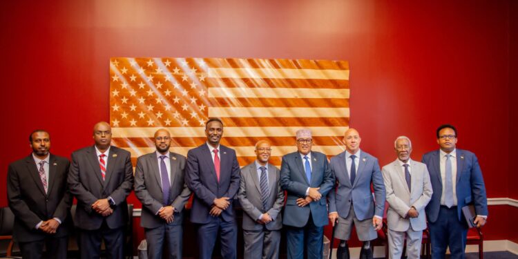 President Irro with Somaliland delegates and Representative Brian Mast in Washington.
