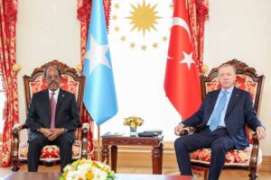 President Erdogan with President Hassan Sheikh Mohamud in Ankara, the partnership Somali protesters are now denouncing