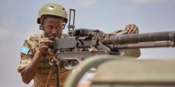 Somali forces of the kind deployed across Middle Shabelle, where the Guulane operation killed an al-Shabaab clan commander.